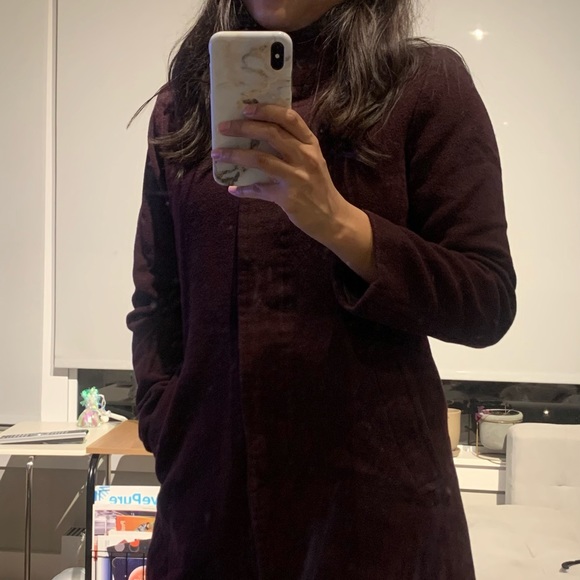 Uniqlo maroon winter coat - S - Picture 2 of 6